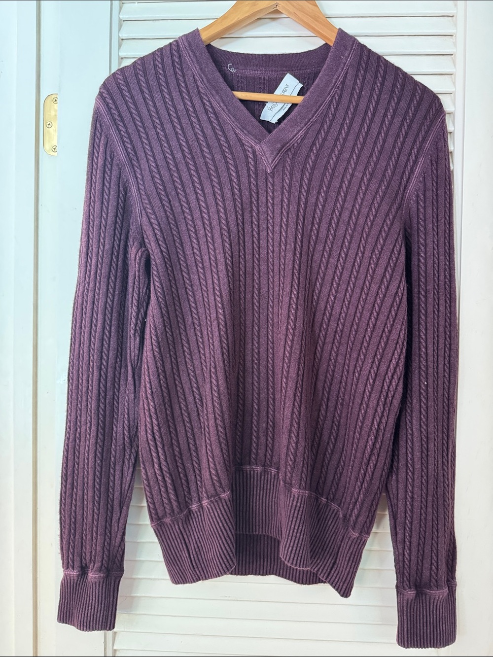 Yves Saint Laurent Cashmere Women's Deep Burgundy V-Neck Sweater